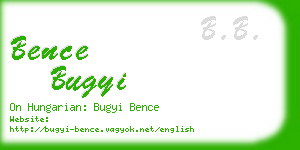 bence bugyi business card
